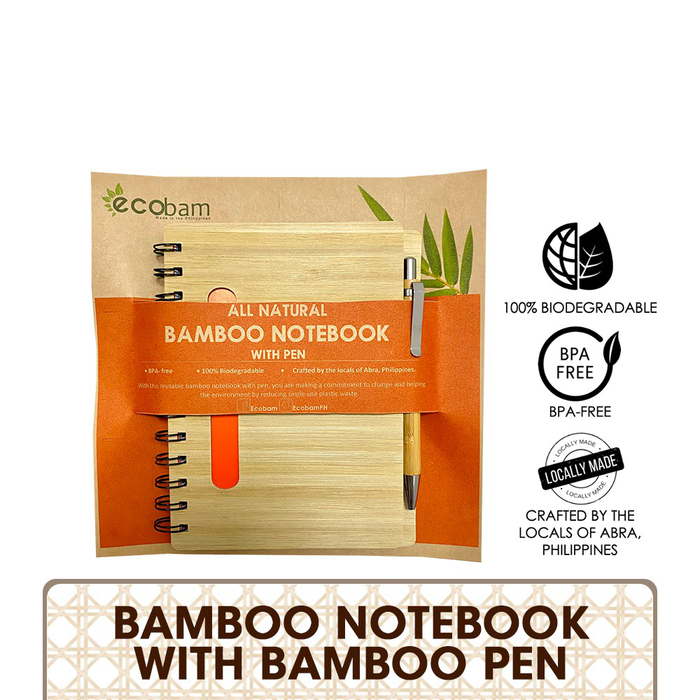 Ecobam Bamboo Notebook with Bamboo Pen