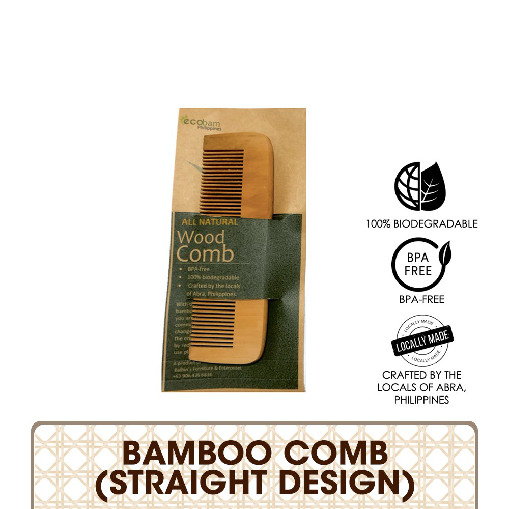 Ecobam Wood Comb Straight Design