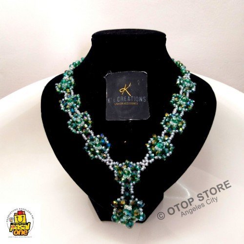 29-KSSET GREEN CRYSTAL BEADS SET