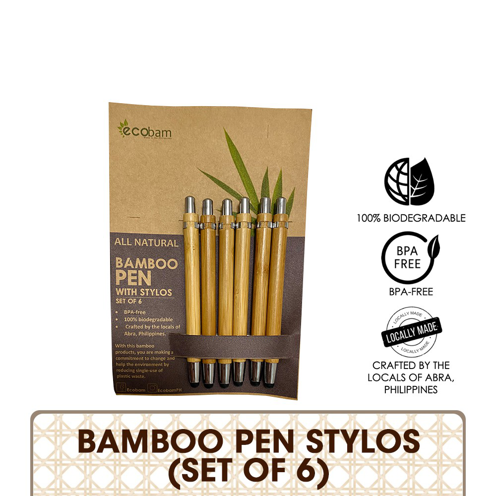 Ecobam Bamboo Pen Stylos (Set of 6)